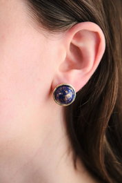 Heliophilia Silver Pendientes de Latón con Circonio Dorado
